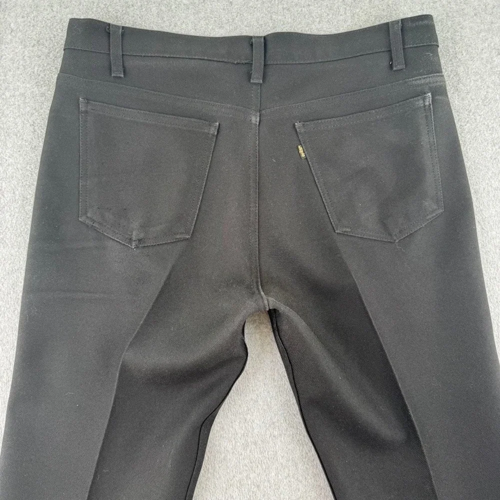Vintage 90s Levi's Pants Mens 36x29 Black 517 Sta-Prest Dacron Polyester Bootcut